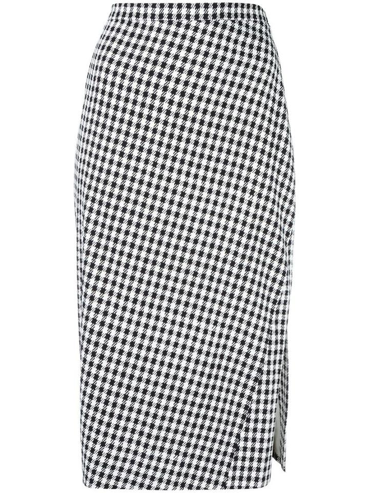 Altuzarra Checked Mid Skirt, Women's, Size: 40, Black, Viscose/spandex/elastane/polyester