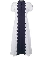 Valentino Scalloped Eyelet Midi Dress - White