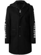 Philipp Plein Branded Sleeve Coat - Black