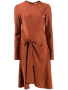 Chloé Knot Detail Flared Dress - Brown