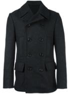 Dolce & Gabbana Quilted Back Peacoat, Men's, Size: 46, Grey, Polyamide/virgin Wool/cotton/polyester