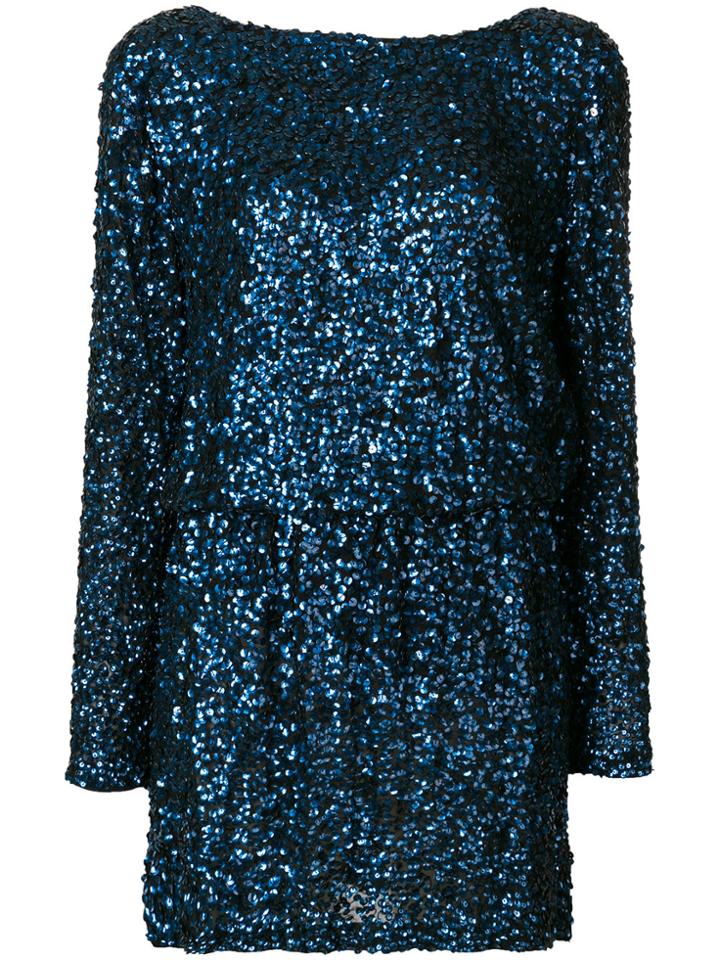 Aniye By Sequin Embellished Shift Dress - Blue