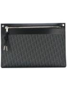 Dior Printed Logos Clutch Bag, Men's, Black, Calf Leather