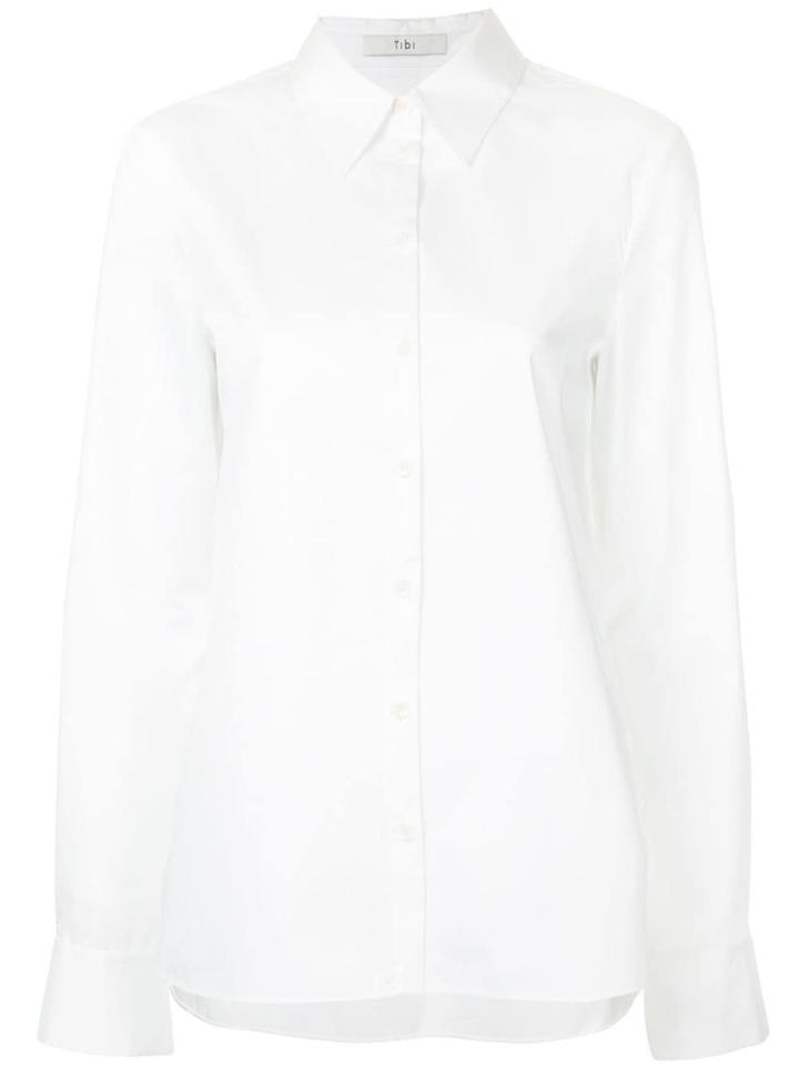 Tibi Tech Poplin Tailored Shirt - White