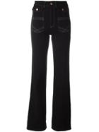 See By Chloé Bootcut Trousers, Women's, Size: 38, Black, Cotton/spandex/elastane