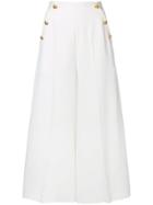 Lanvin Button-embellished Cropped Trousers - White