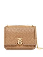 Burberry Medium Quilted Monogram Lambskin Tb Bag - Brown