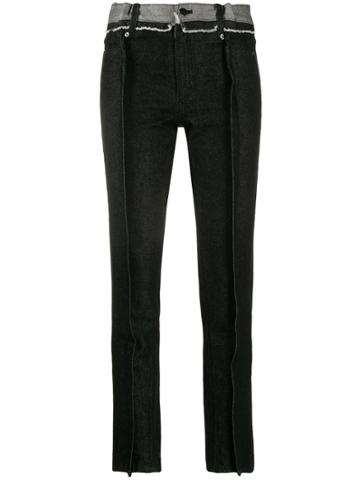 Youser Frayed Skinny Trousers - Black