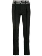 Youser Frayed Skinny Trousers - Black