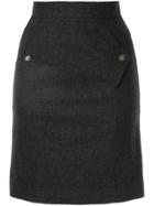 Chanel Vintage Button-embellished Mini Skirt - Grey
