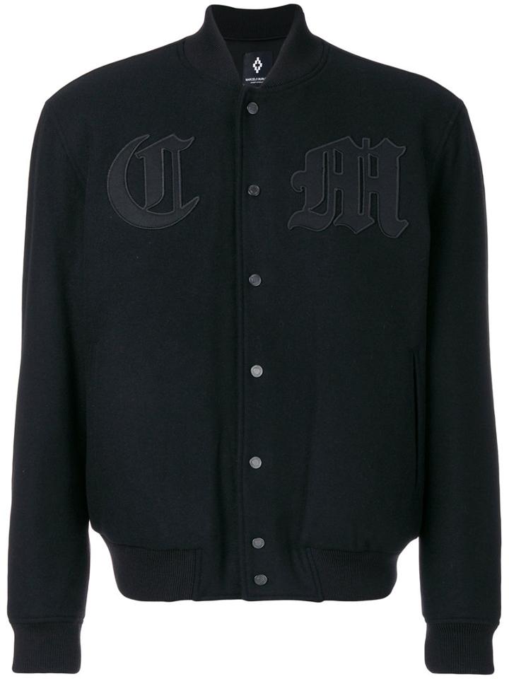 Marcelo Burlon County Of Milan - Patch Bomber Jacket - Men - Polyamide/virgin Wool - M, Black, Polyamide/virgin Wool