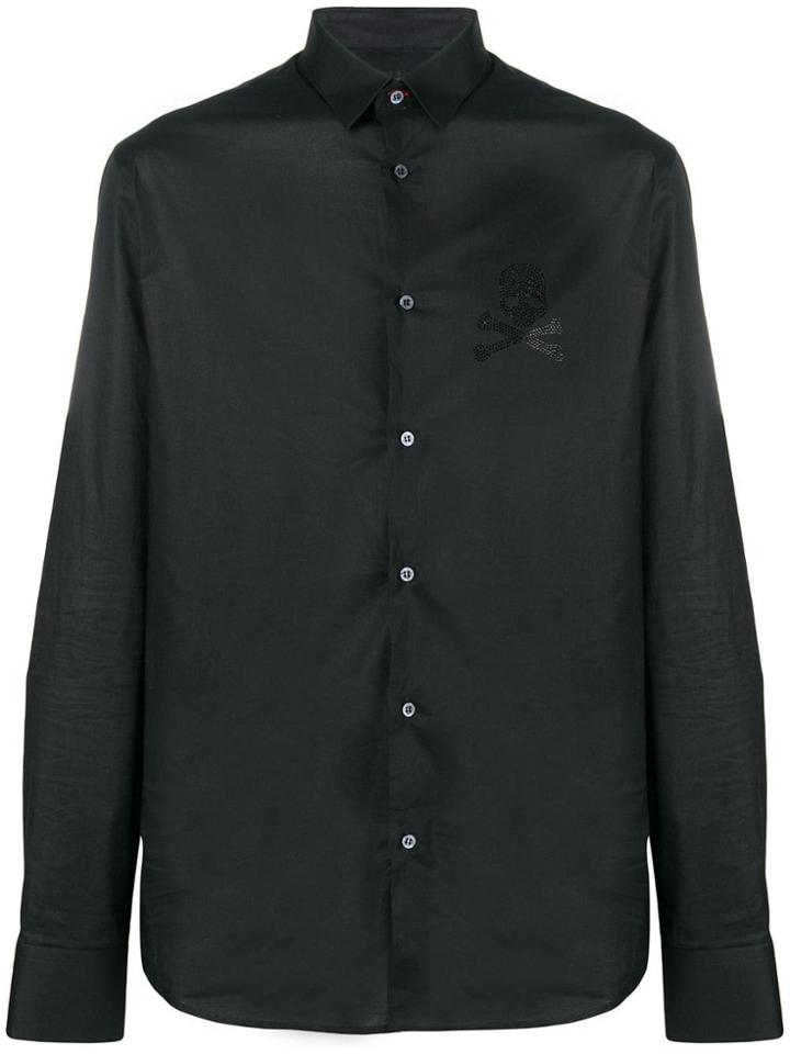Philipp Plein Rhinestone Skull Shirt - Black