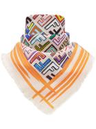 Fendi Geometric Logo Square Scarf - White