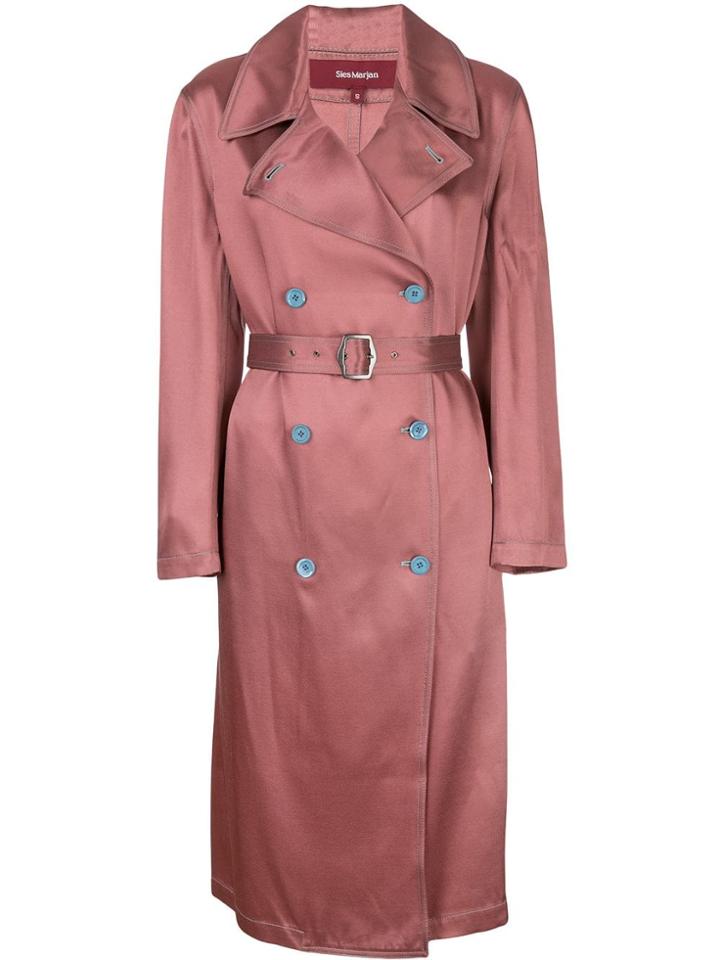 Sies Marjan Sigourney Satin Trench Coat - Pink