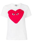 Comme Des Garçons Play Logo Print T-shirt, Women's, Size: Large, White, Cotton