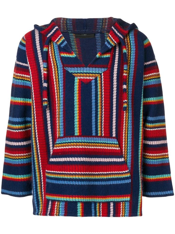 Alanui Striped Hooded Sweatshirt - Blue