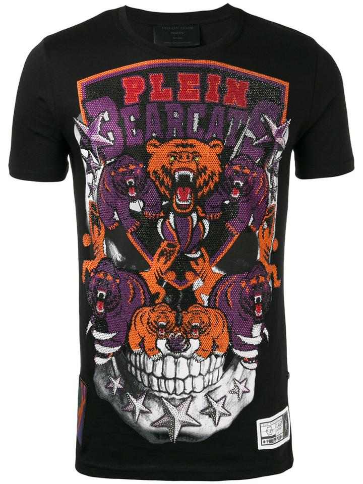 Philipp Plein - Embellished Patch T-shirt - Men - Cotton/crystal - L, Black, Cotton/crystal