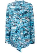 Balenciaga Long-sleeve Printed Blouse - Blue