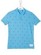 Calvin Klein Kids Logo Print Polo Shirt - Blue
