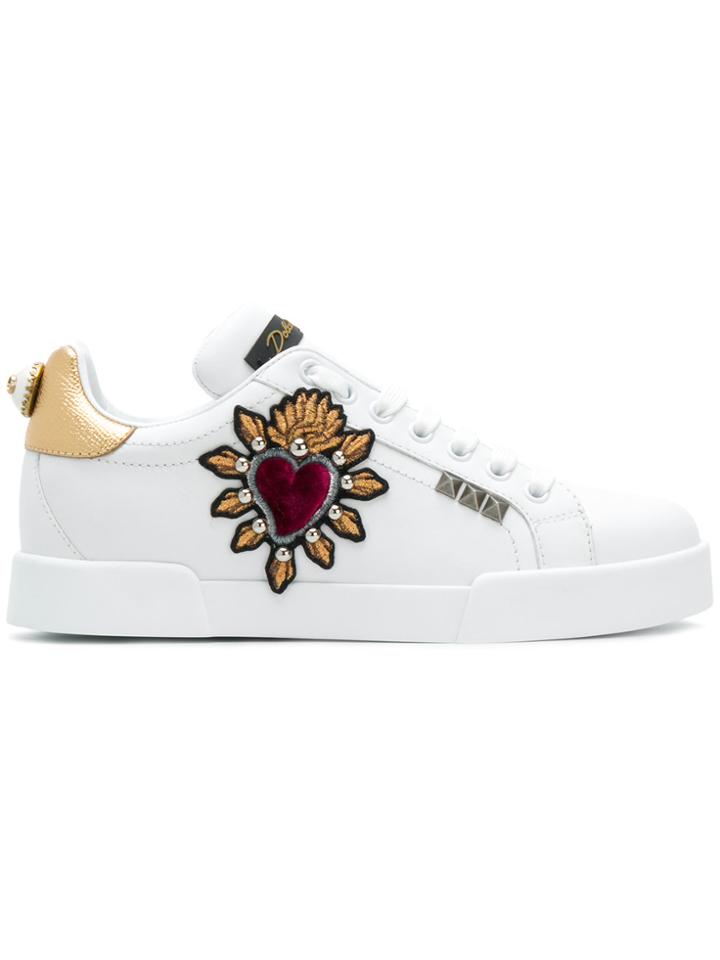 Dolce & Gabbana Appliqué Sneakers - White