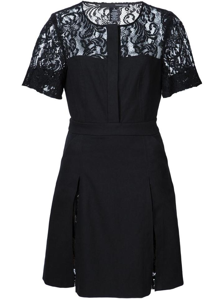 Thomas Wylde Panelled Cypress Dress, Women's, Size: 0, Black, Cotton/spandex/elastane/tencel