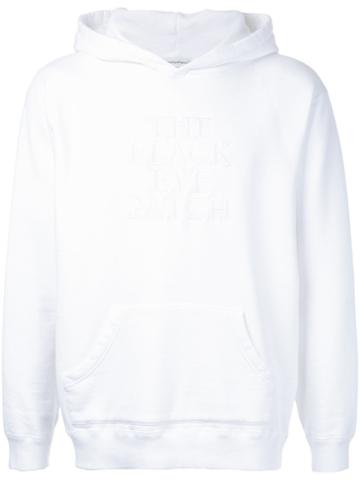 Black Eye Patch - Embroidered Logo Hoodie - Men - Cotton - L, White, Cotton