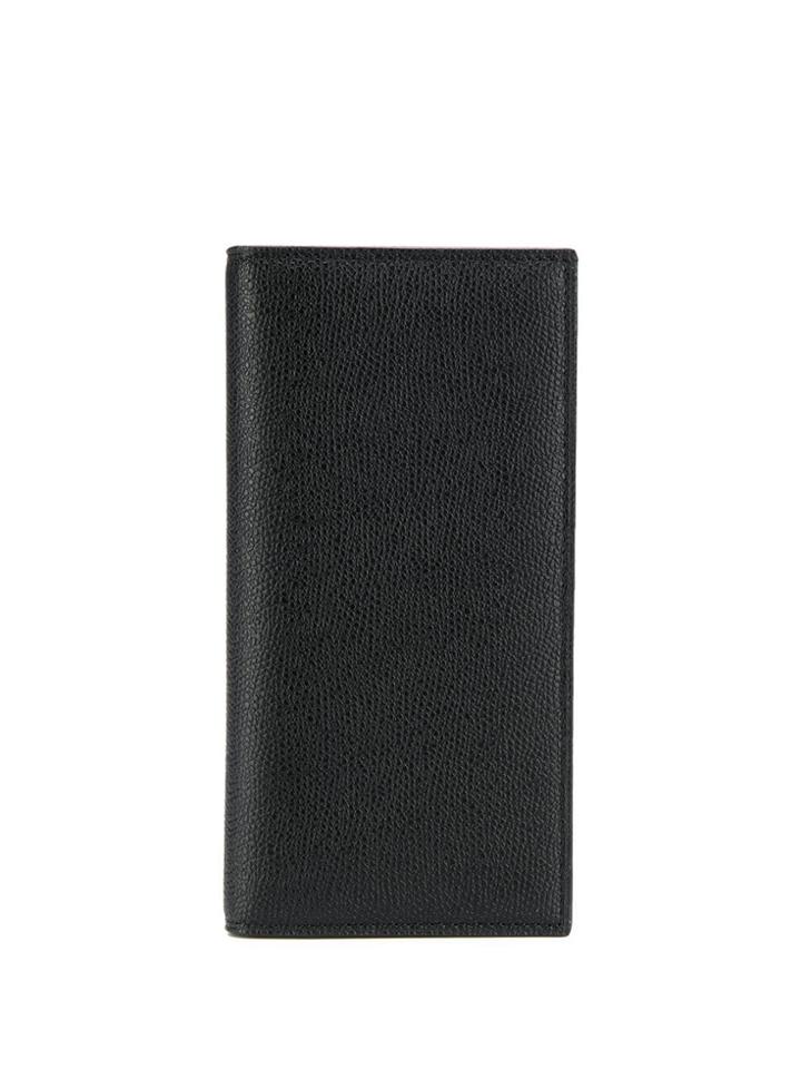 Valextra Pebbled Bi-fold Wallet - Black