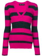 Proenza Schouler - Long Sleeve Crewneck Top - Women - Silk/viscose/cashmere/wool - Xs, Pink/purple, Silk/viscose/cashmere/wool