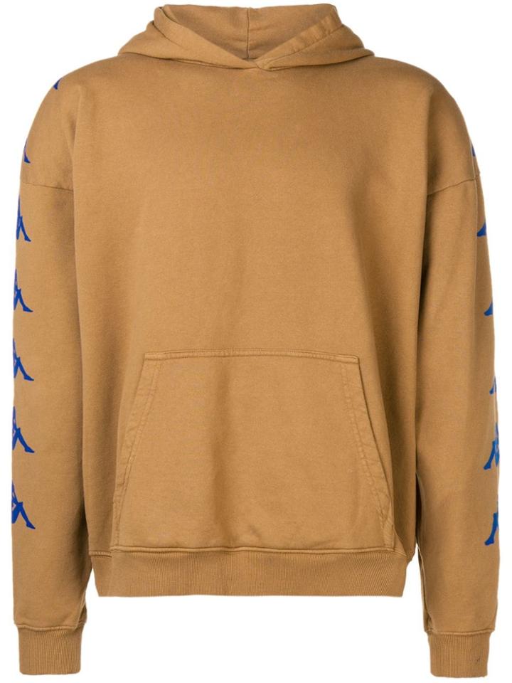 Paura Side Logo Printed Hoodie - Brown