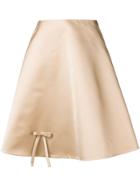 Prada Bow Detail Flared Skirt - Neutrals