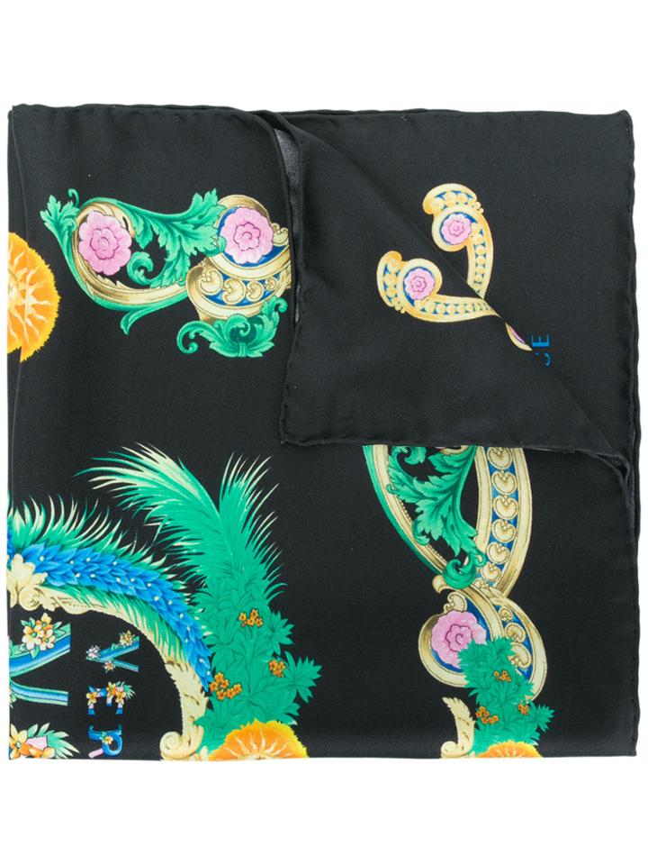 Versace Printed Scarf - Black