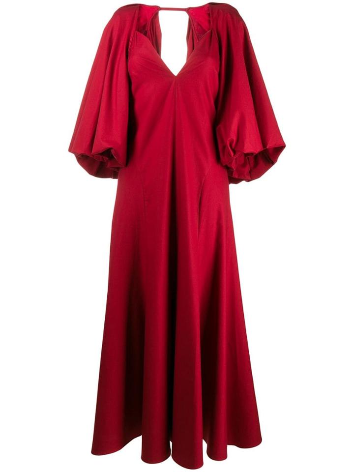 Khaite Puff Sleeve Evening Dress - Red