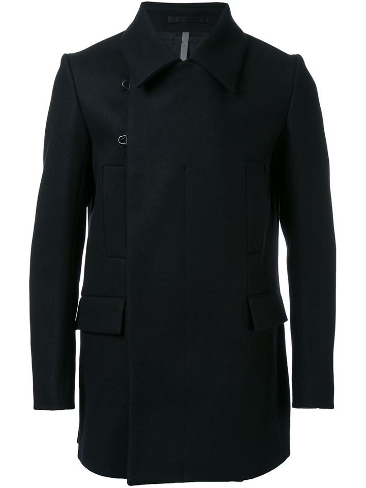 Kazuyuki Kumagai Double Breasted Coat, Men's, Size: 2, Black, Cashmere/wool