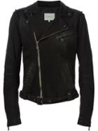Pierre Balmain Biker Jacket, Men's, Size: 50, Black, Cotton/elastodiene