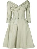 William Vintage Flared Bow Dress - Green