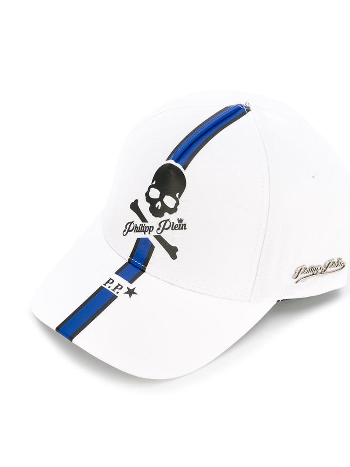 Philipp Plein Glory-2 Cap, Men's, White, Cotton/polyester