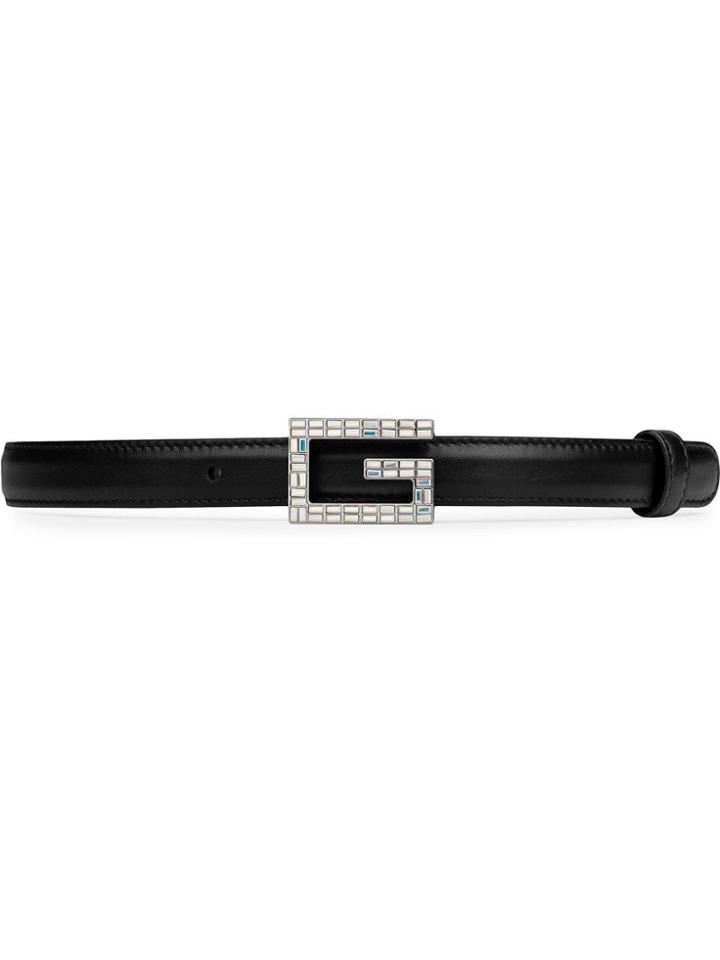 Gucci Leather Belt With Square G Buckle - Black