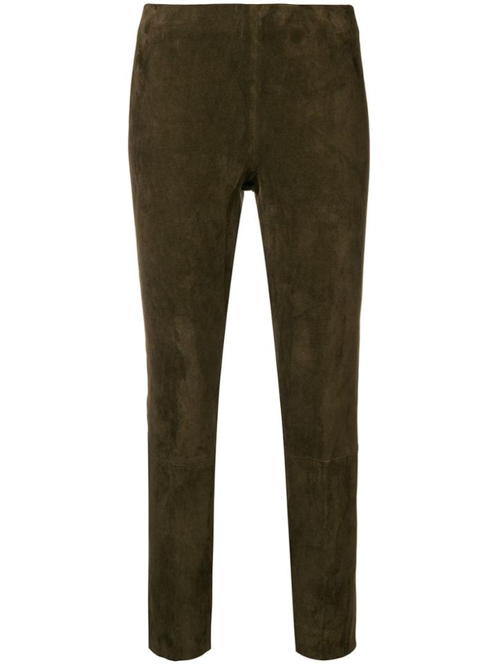 Vince High-waist Fitted Trousers - Green