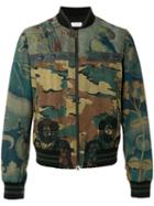 Dries Van Noten Camouflage Bomber Jacket, Men's, Size: 50, Brown, Cotton/linen/flax
