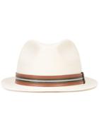 Striped Band Trilby Hat - Men - Calf Leather/straw - 59, Nude/neutrals, Calf Leather/straw, Valentino