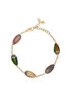 Bibi Van Der Velden Multicoloured 18k Gold Scarab Diamond And Sapphire