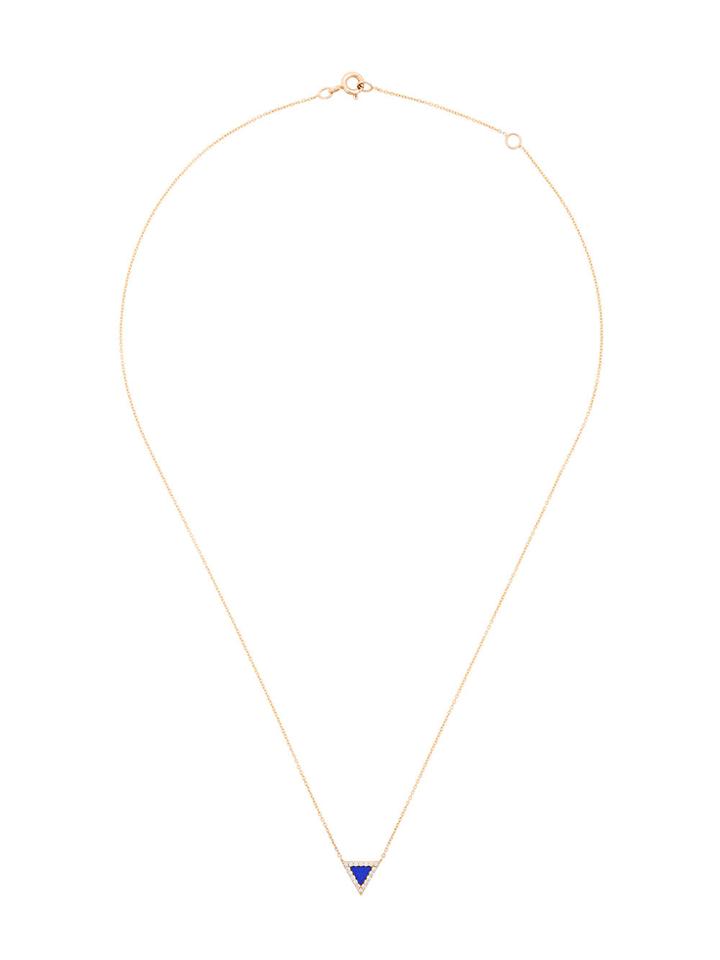 Diane Kordas Lapis Triangle Evil Eye Necklace - Metallic