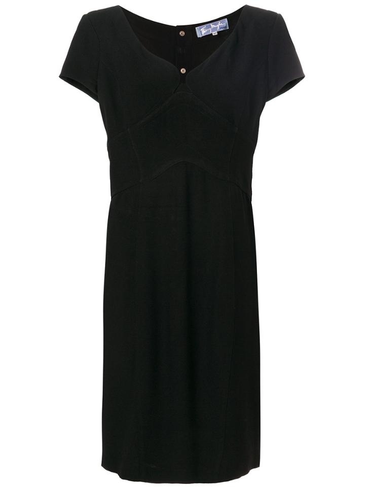 Thierry Mugler Vintage Shortsleeved Fitted Dress - Black