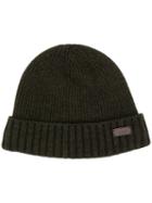 Barbour Logo Patch Ribbed Hat - Green