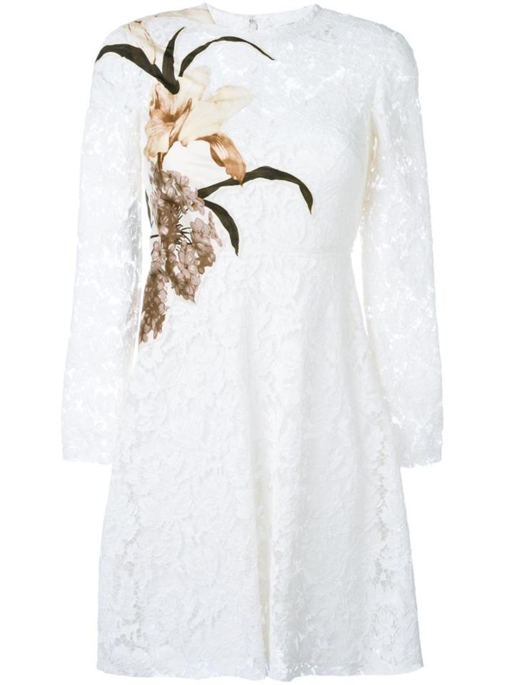 Valentino Floral Print Lace Dress