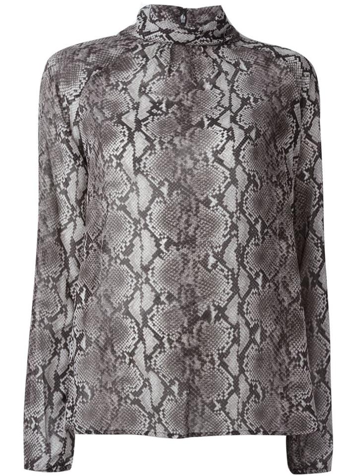 Michael Michael Kors Python Print Mock Neck Blouse