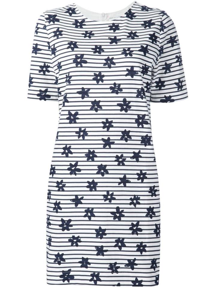 Chinti And Parker Floral Print Striped Dress