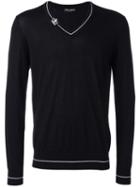 Dolce & Gabbana Crown Neckline Jumper, Men's, Size: 52, Black, Cashmere