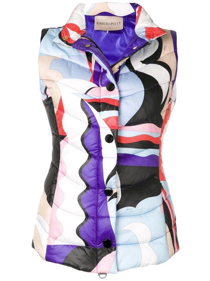 Emilio Pucci Vallauris Print Quilted Gilet - Purple