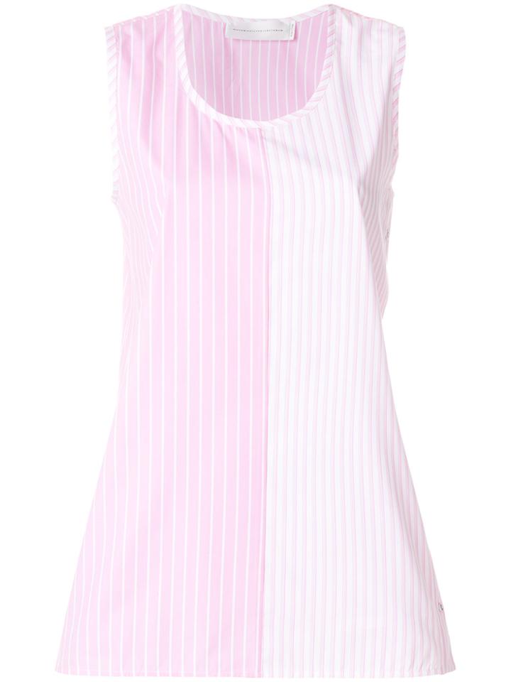Victoria Victoria Beckham Contrast Stripe Panelled Vest - Pink &